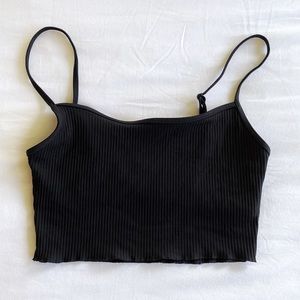 black cropped bikini top